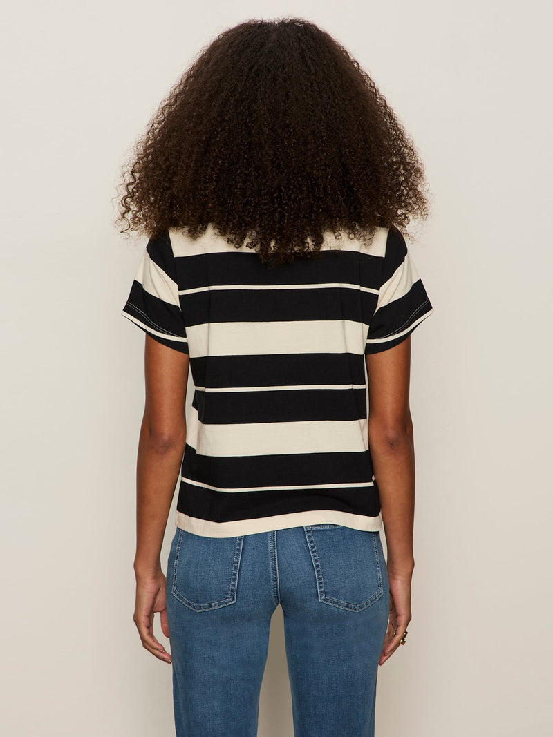 Timeless Tee Vanilla Creme/Black Stripe alt 2