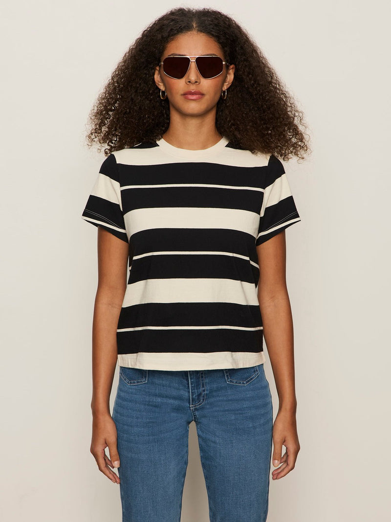 Timeless Tee Vanilla Creme/Black Stripe alt 1