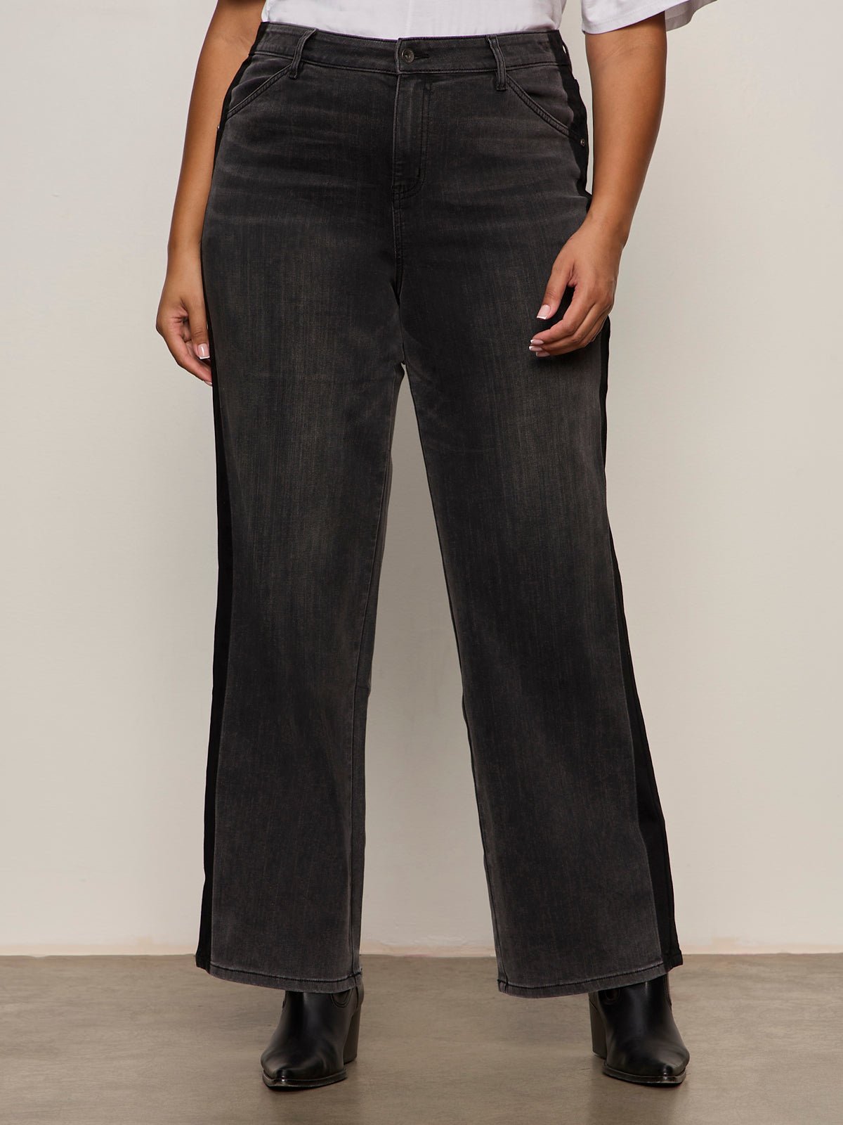 Tuxedo Relaxed Straight Jean Black Tie Extended Sizing - Sanctuary Clothing