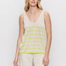 V - Neck Knitwear Tank Muslin Desert Lime Stripe - Sanctuary Clothing