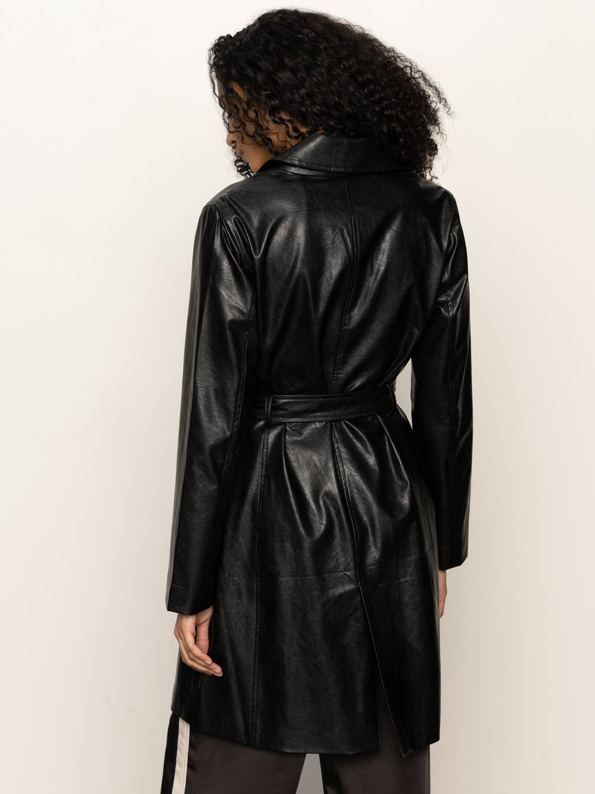 Vegan Leather Coat Black - Sanctuary Clothing