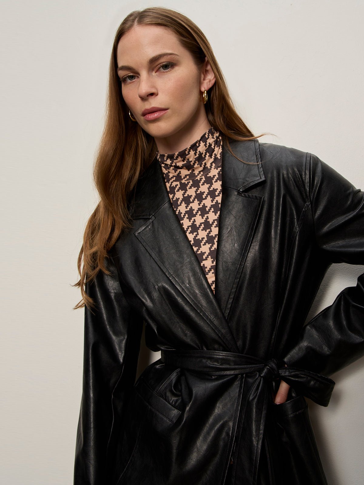 Vegan Leather Coat Black - Sanctuary Clothing