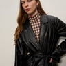 Vegan Leather Coat Black - Sanctuary Clothing