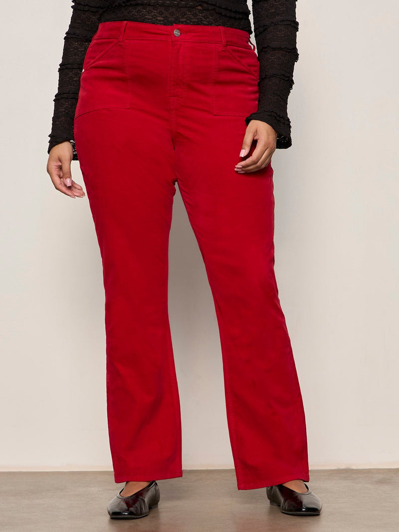 Velveteen Brook Bootcut Pant Cherry Lacquer Extended Sizing