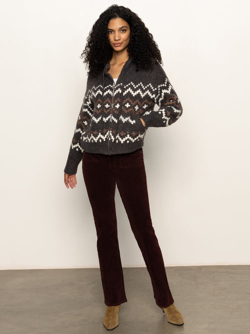 Zip-Up Fairisle Hoodie Mocha Fairisle alt 4