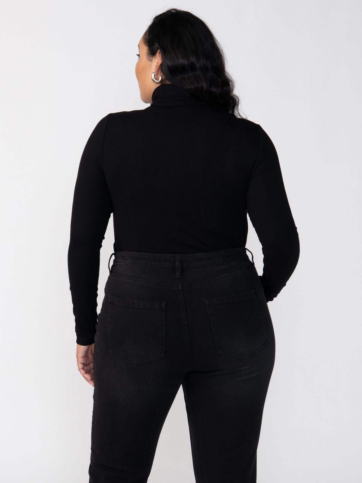 Essential Turtleneck Top Black Extended Sizing - Sanctuary Clothing