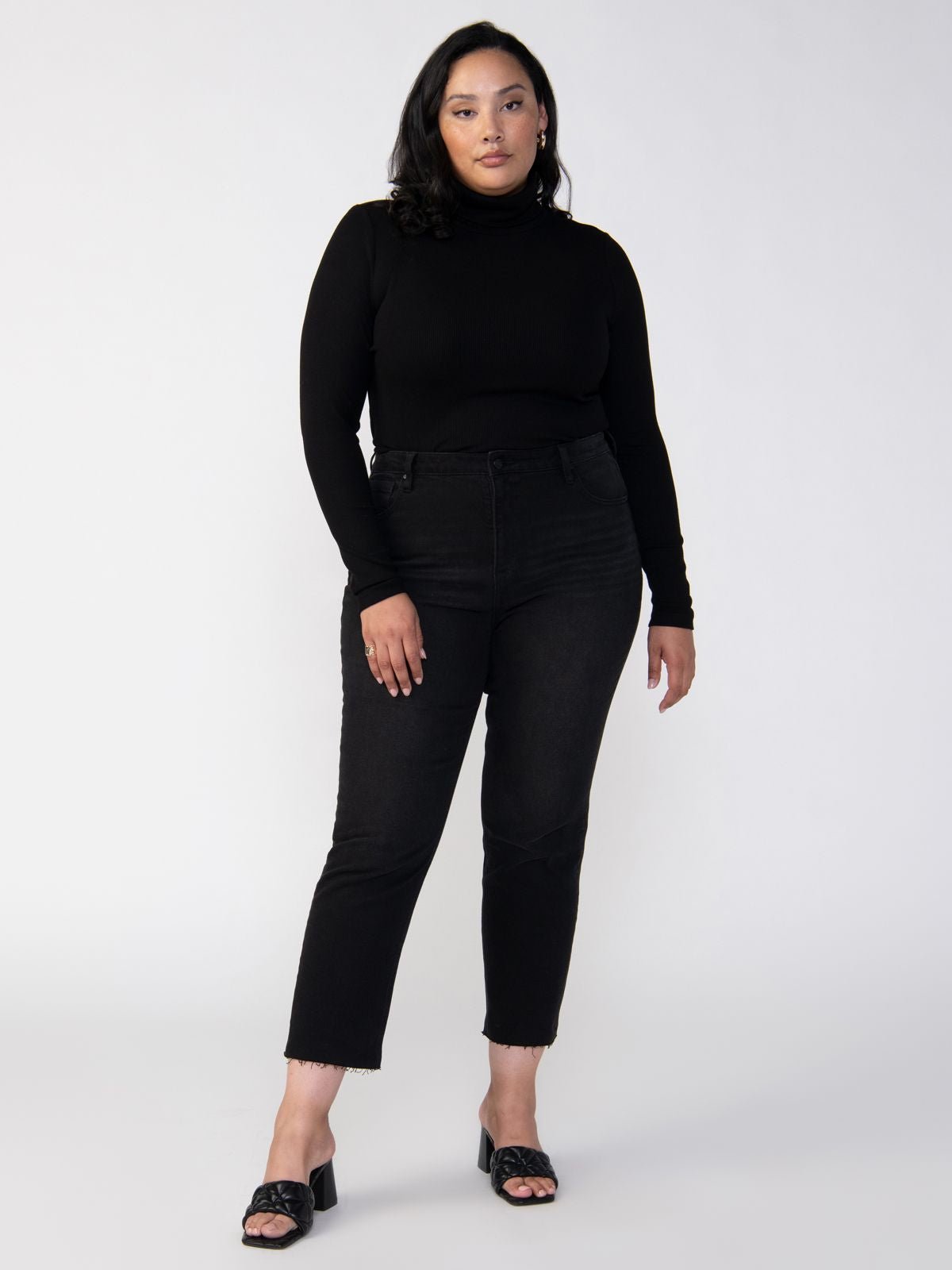Essential Turtleneck Top Black Extended Sizing - Sanctuary Clothing